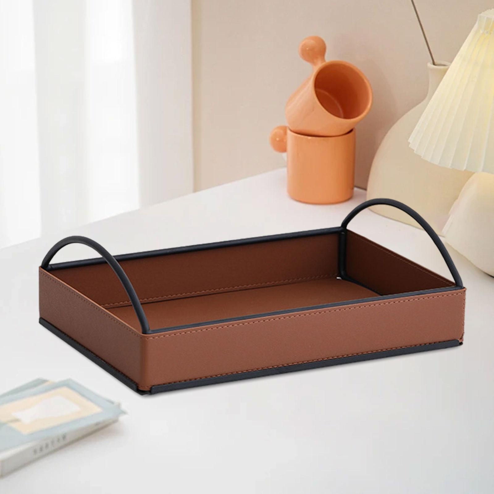 Men'S Accessories Tray - 현대적인 PU 가죽 바렛 트레이 데스크