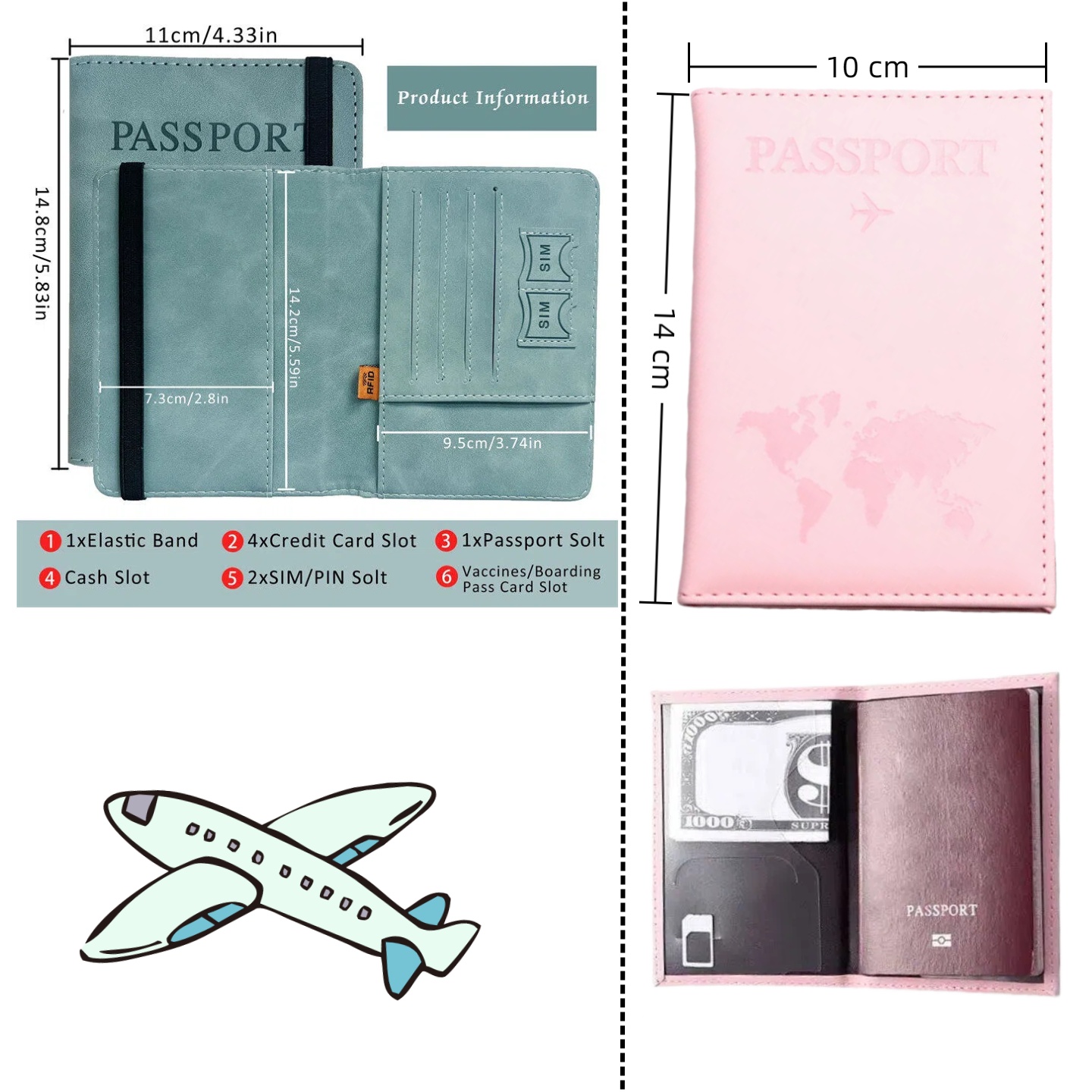 Men'S Accessories Case - 여성 및 남성용 빈티지 RFID 여권