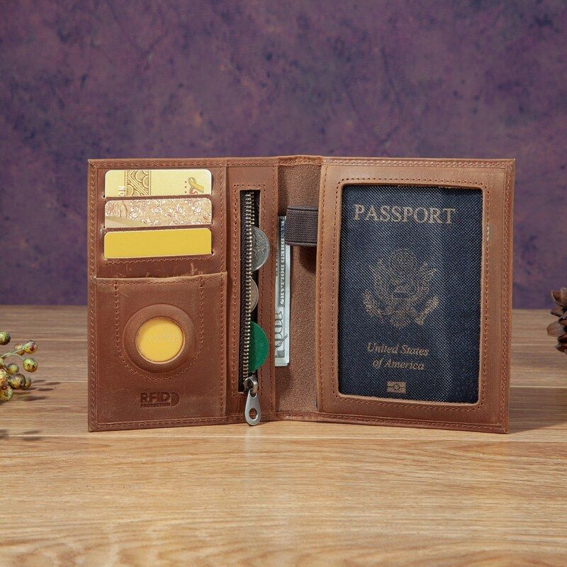 Passport Wallet Rfid - 세련된 유니섹스 맥호스 가죽 여권 케이스