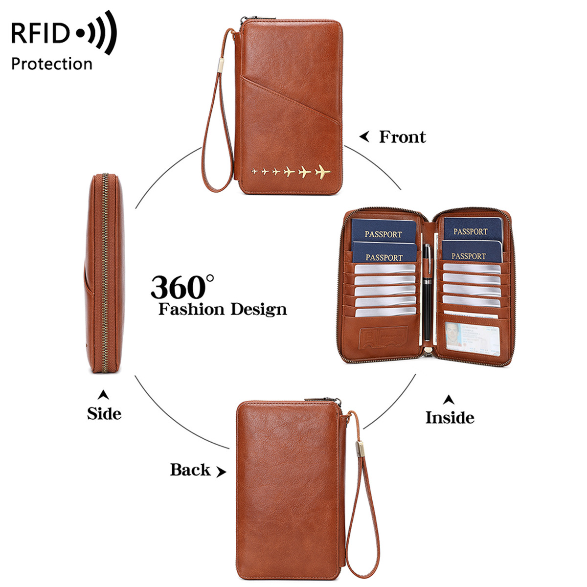 트렌디한 비행기 디자인 RFID 차단 여권 지갑 롱 지 - Passport Wallet Rfid 리뷰 및 가격