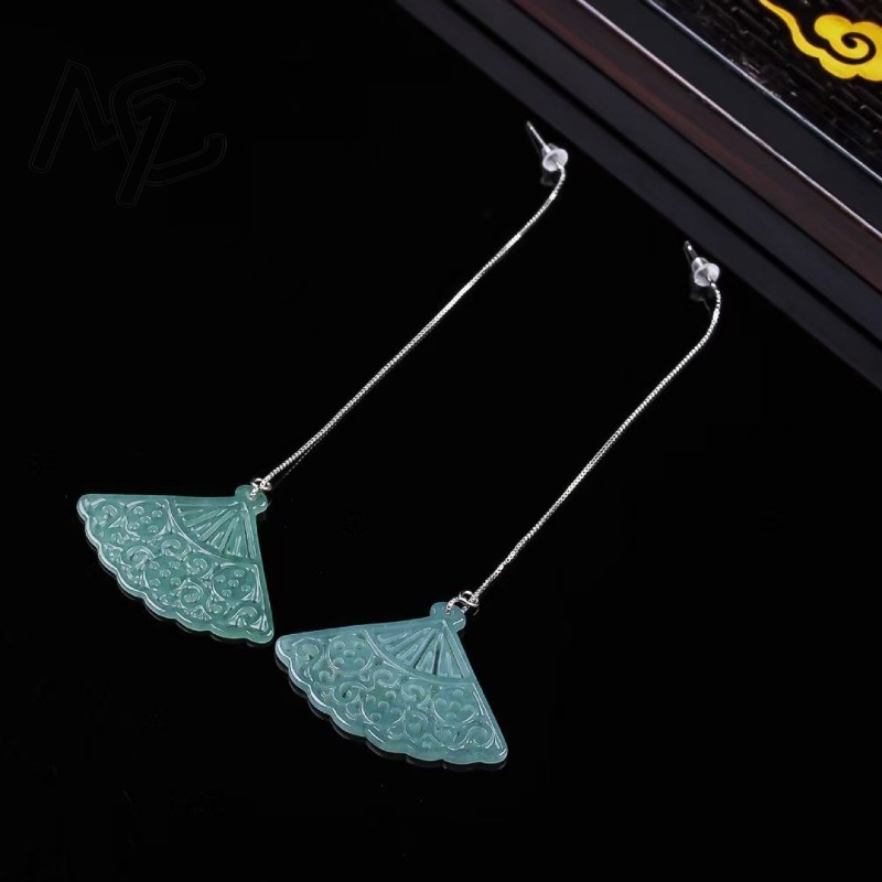 천연 블루 워터 에메랄드 옥 팬 DIY 귀걸이 참 장식 - Men'S Accessories Drop Shipping 리뷰 및 가격