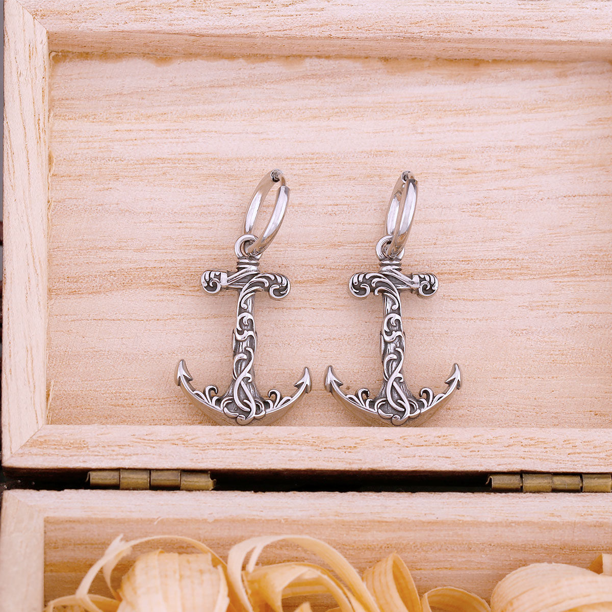스테인레스 스틸 빈티지 바이킹 앵커 드롭 귀걸이, 힙합 - Men'S Accessories Drop Shipping 리뷰 및 가격