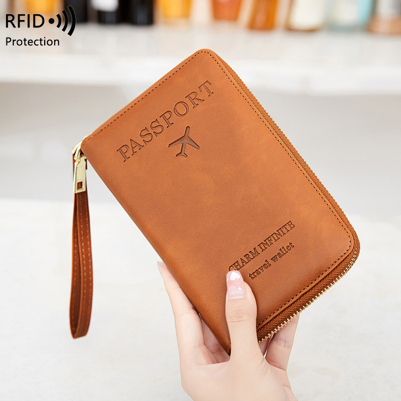 새로운 가죽 여권 커버 RFID 차단 카드 홀더 지퍼  - Passport Wallet Rfid 리뷰 및 가격