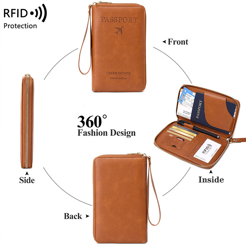 새로운 가죽 여권 커버 RFID 차단 카드 홀더 지퍼  - Passport Wallet Rfid 리뷰 및 가격