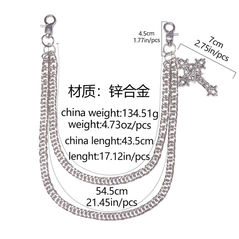 패션 펑크 금속 바지 체인 힙합 허리 체인 크로스 펜던 - Men'S Accessories For Jeans 리뷰 및 가격