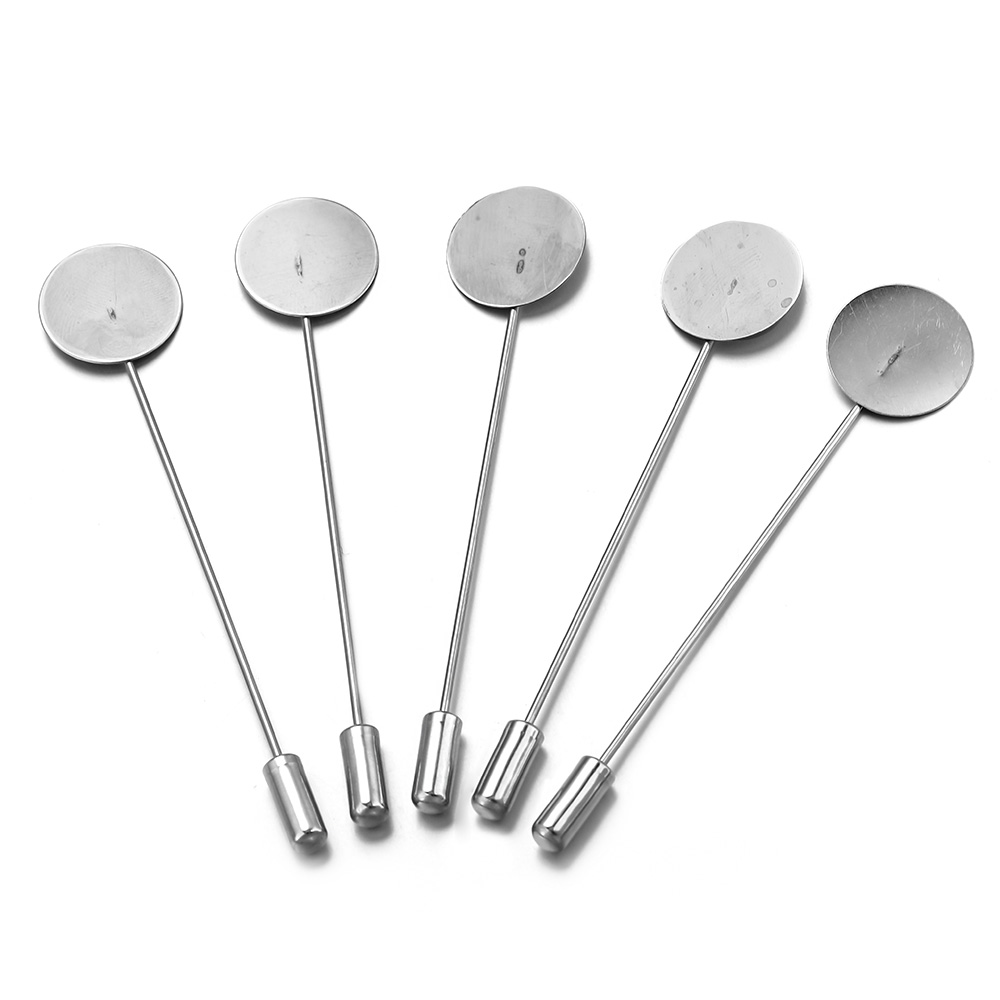 10개 스테인리스 스틸 롱 브로치 핀, 라운드 블랭크  - Men'S Accessories Tray 리뷰 및 가격
