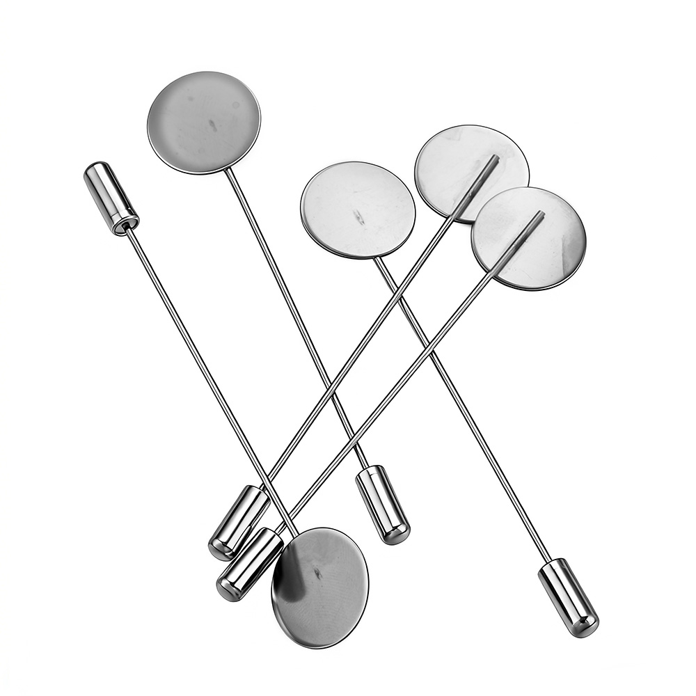10개 스테인리스 스틸 롱 브로치 핀, 라운드 블랭크  - Men'S Accessories Tray 리뷰 및 가격