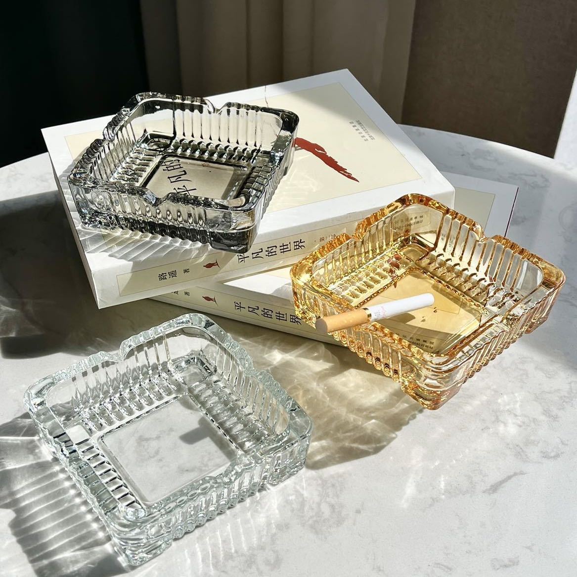 투명 유리 재떨이, 시가 재떨이, 사무실 책상 장식,  - Men'S Accessories Tray 리뷰 및 가격