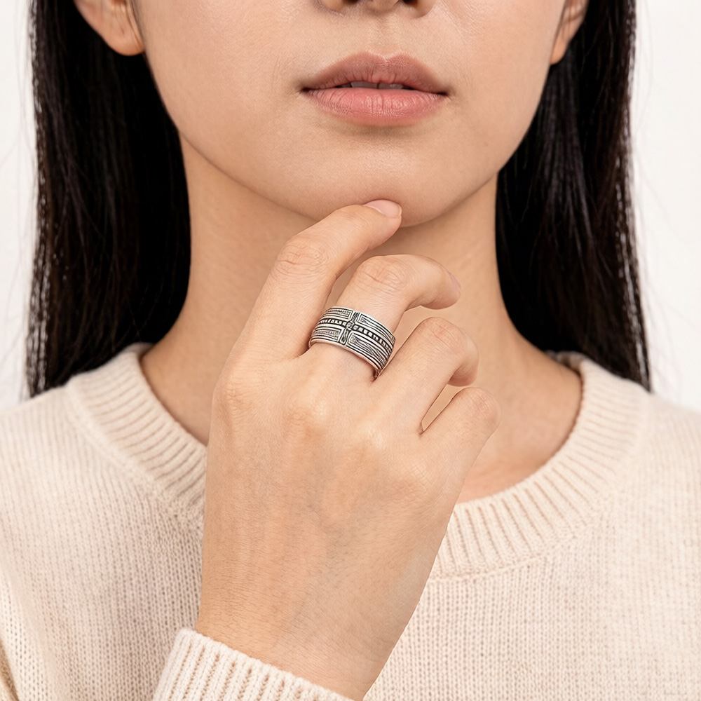 925 스털링 실버 밴드 링 크로스 브랜드, 빈티지 패 - Men Accessories Brands 리뷰 및 가격