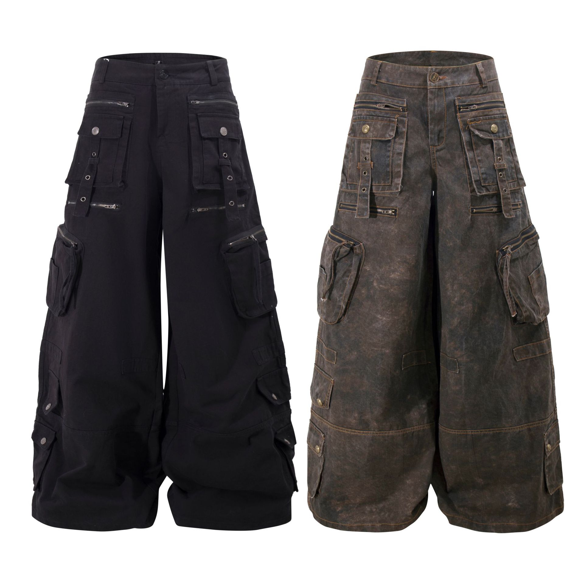 그런지 테크웨어 와이드 레그 카고 팬츠 Y2K 유틸리티 - Men'S Accessories For Jeans 리뷰 및 가격