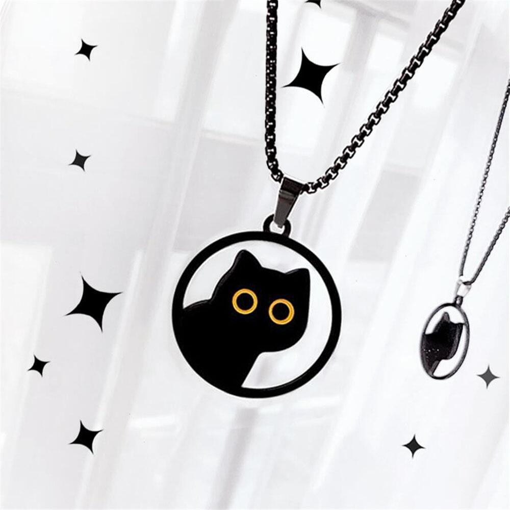 2024 티타늄 스틸 블랙 고양이 목걸이, 남성 트렌드 - Men Accessories Neck Chain 리뷰 및 가격