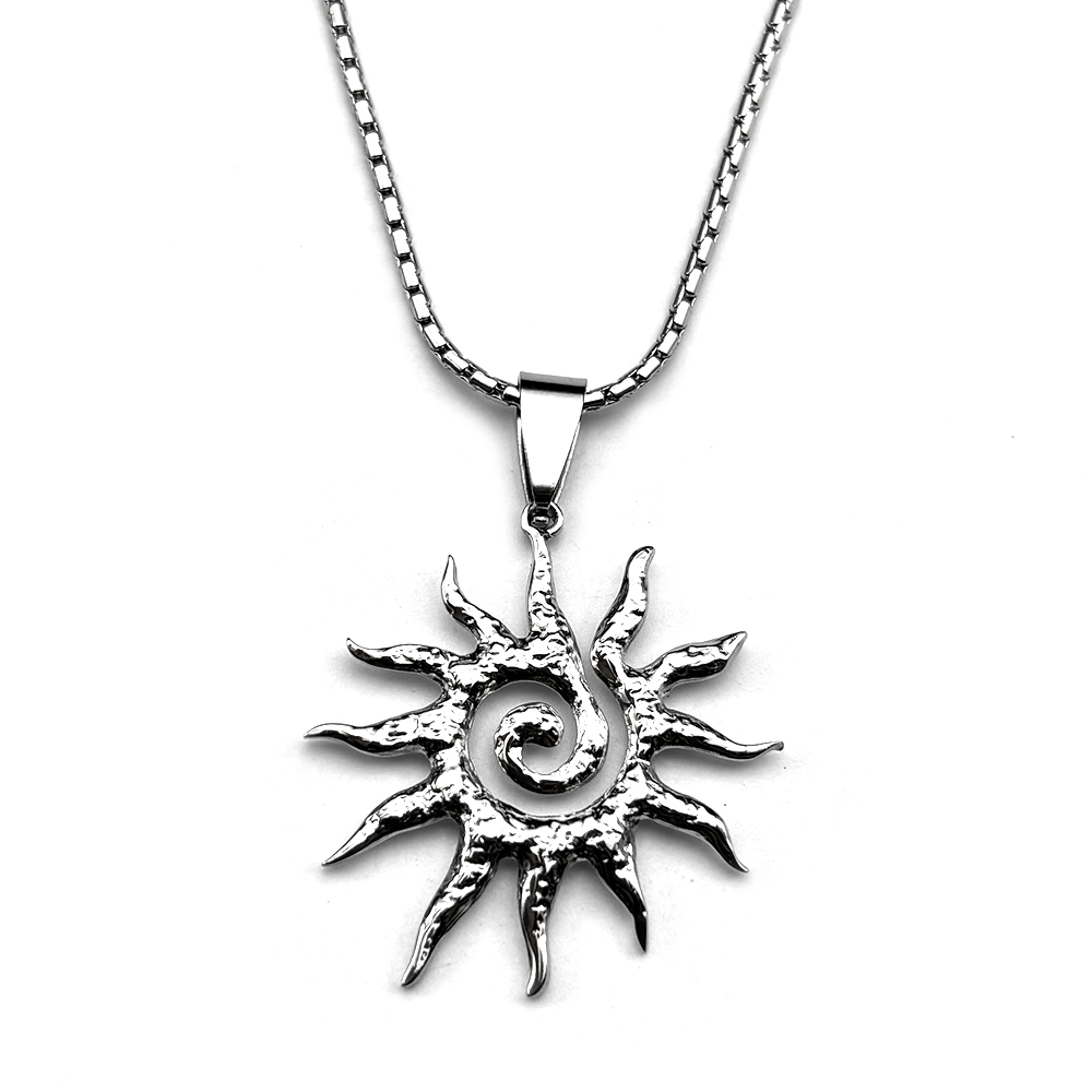 여성 남성용 스파이럴 선 펜던트 목걸이 스테인리스 스틸 - Men Accessories Neck Chain 리뷰 및 가격